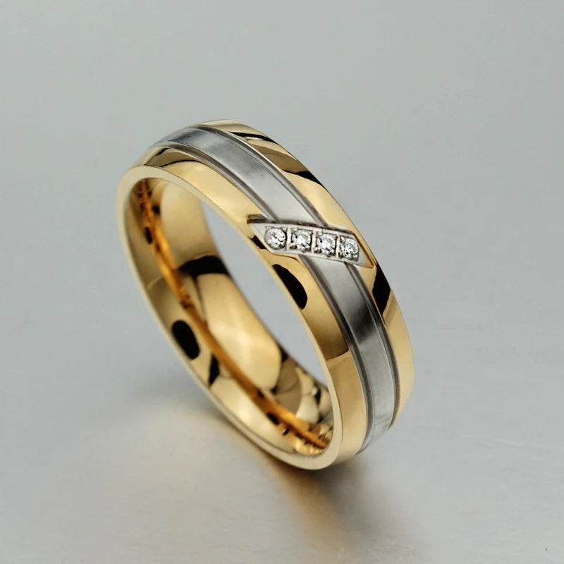 Anillos Sortijas Argollas de Compromiso Matrimonio Color Oro Dorado Para  Mujeres